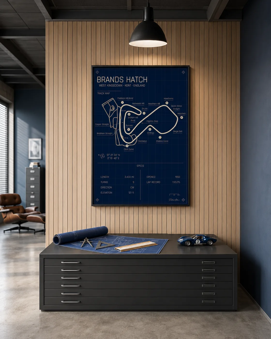 Brands Hatch circuit poster — Blueprint