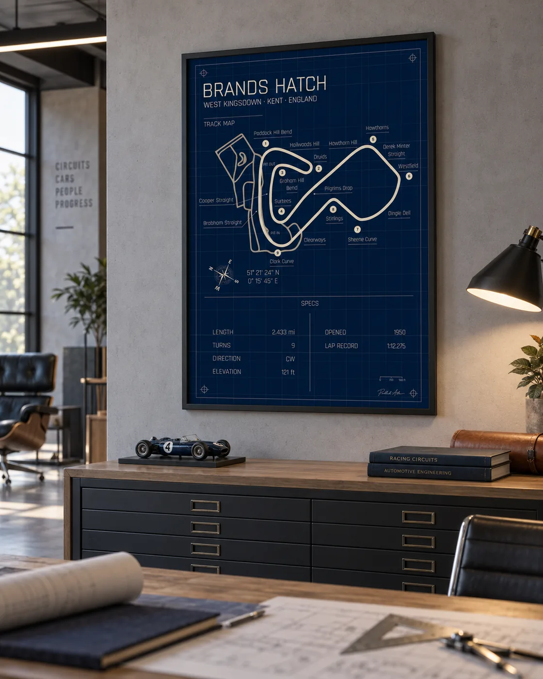 Brands Hatch circuit poster — Blueprint