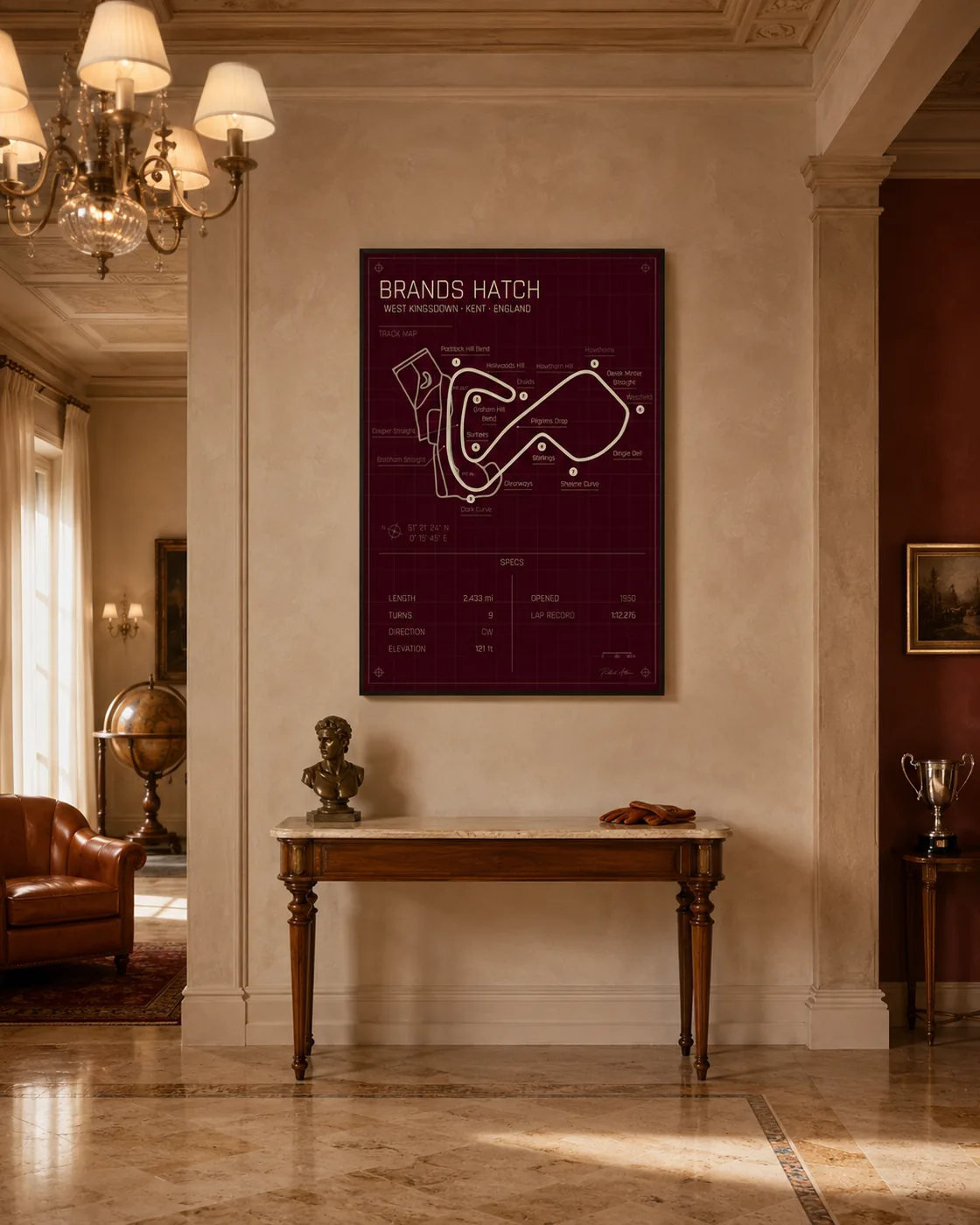 Brands Hatch circuit poster — Rosso edition