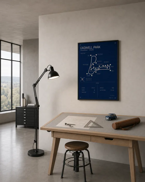 Cadwell Park circuit poster — Blueprint edition