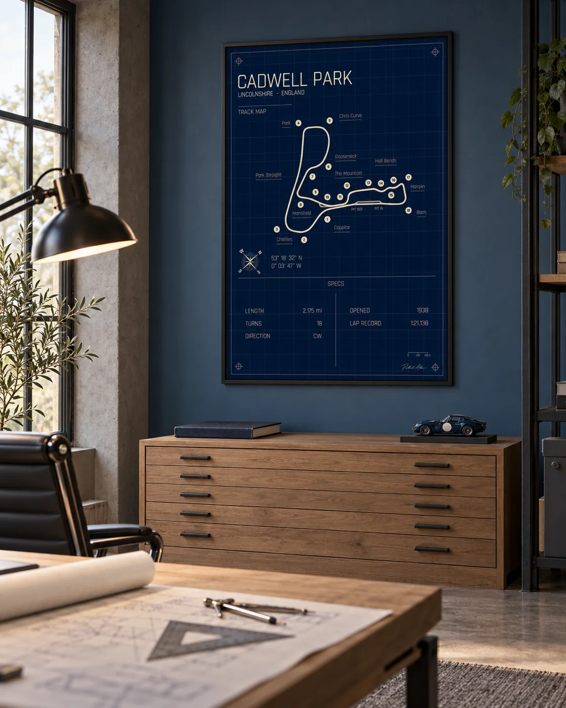 Cadwell Park circuit poster — Blueprint