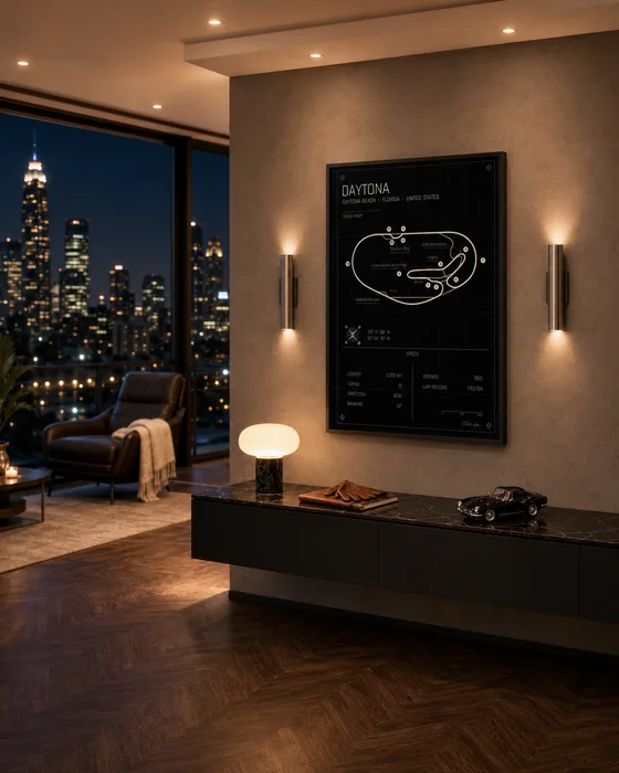 Daytona circuit poster — Midnight edition