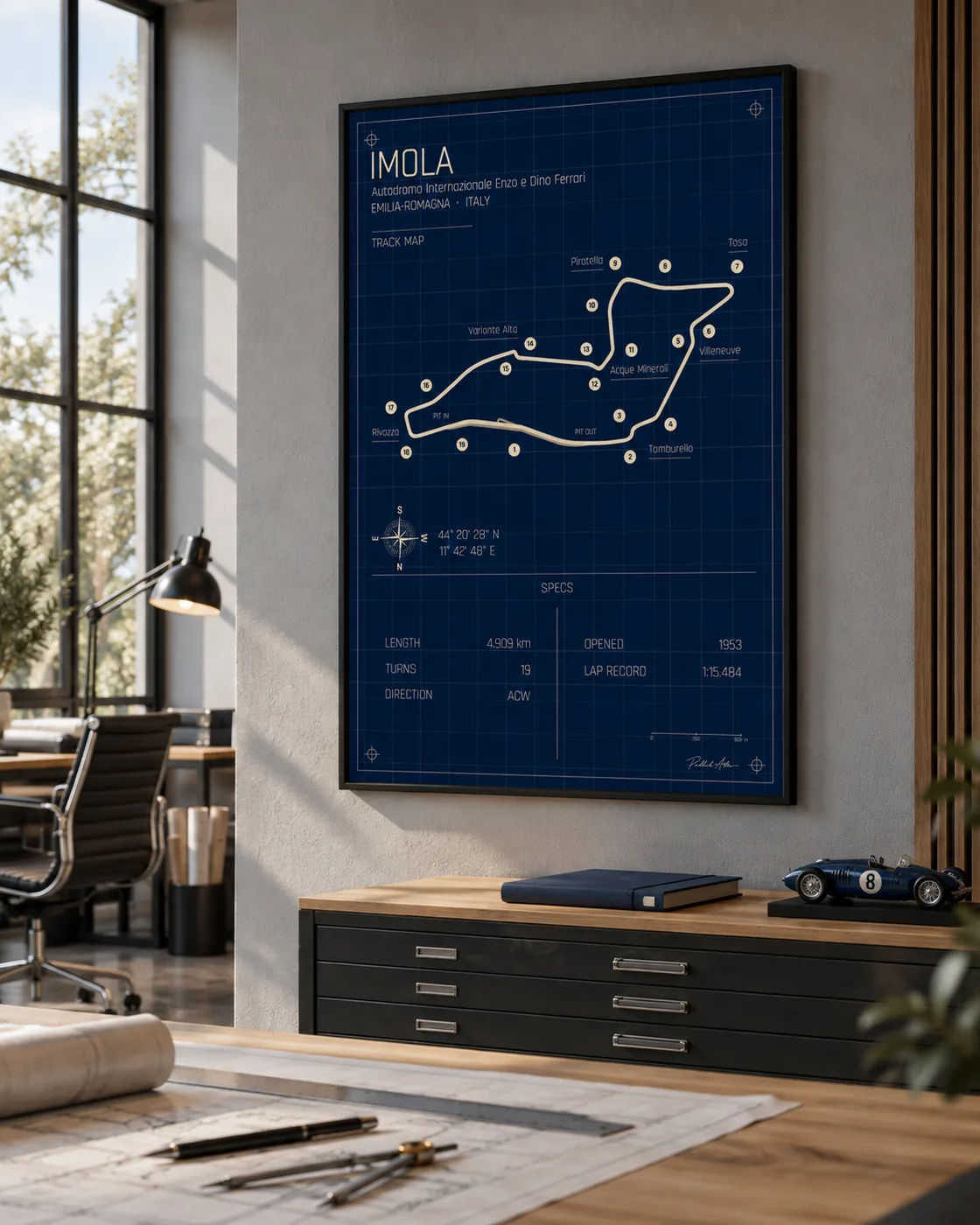 Imola circuit poster — Blueprint