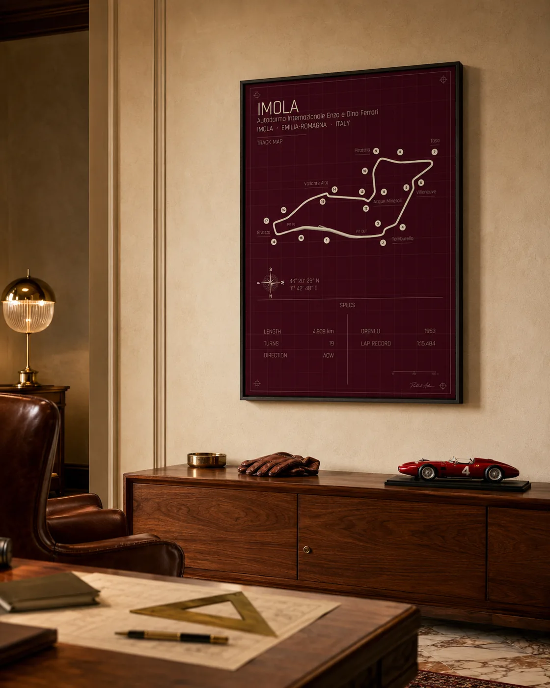 Imola circuit poster — Rosso edition