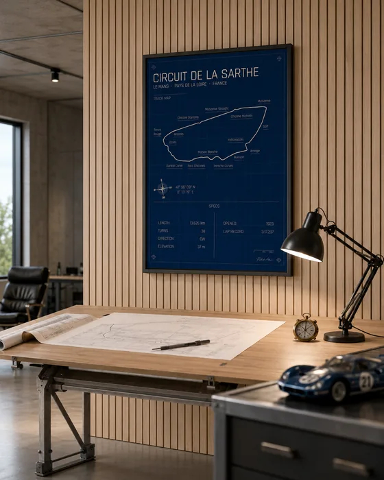 Circuit de la Sarthe circuit poster — Blueprint edition