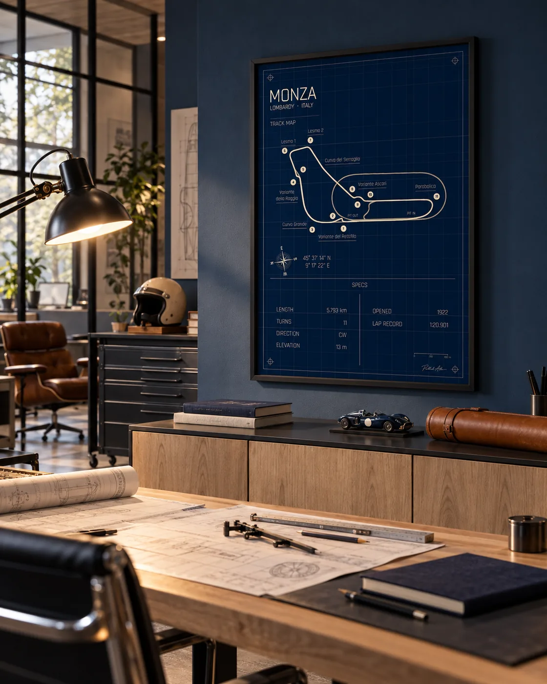 Monza circuit poster — Blueprint