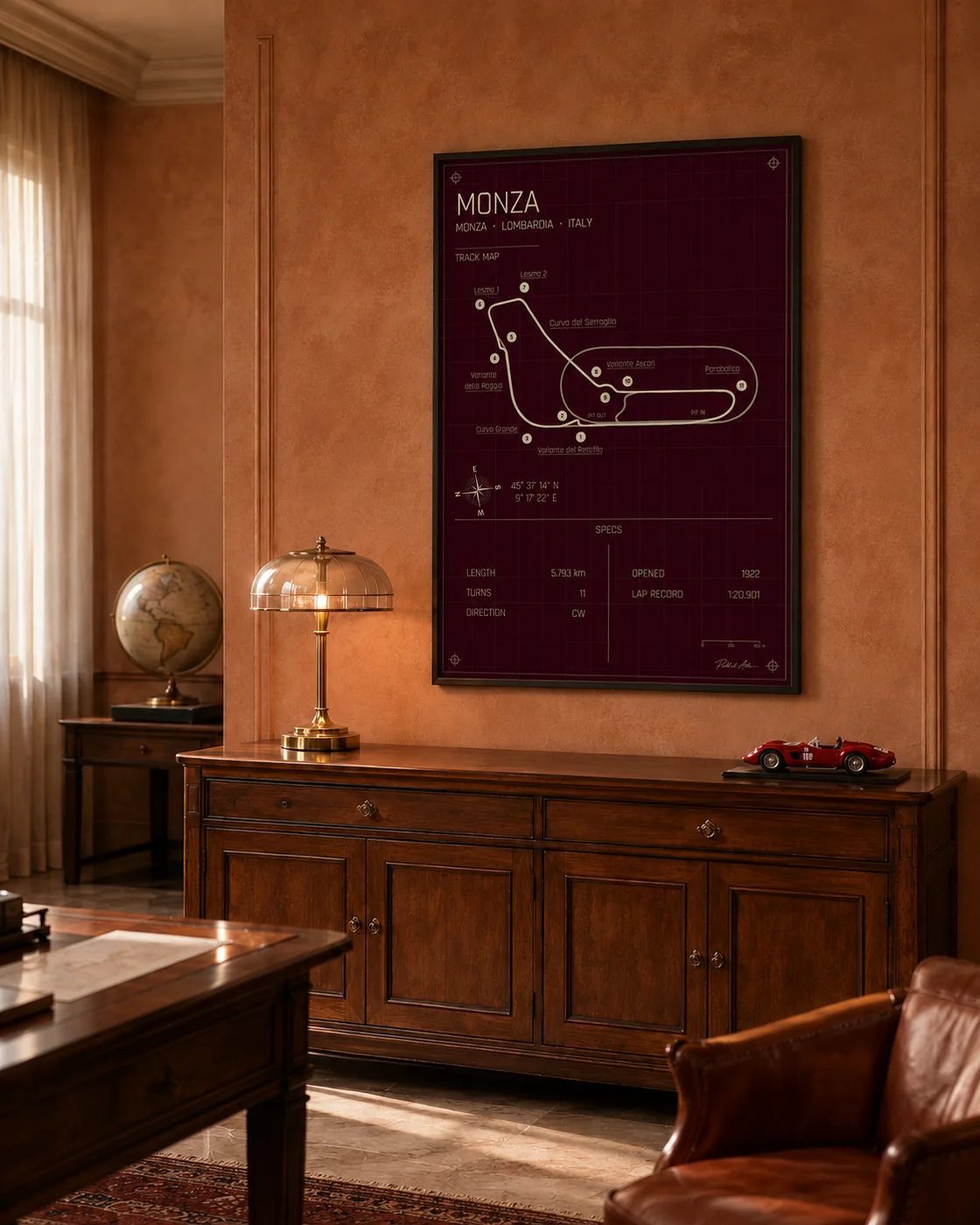 Monza circuit poster — Rosso edition