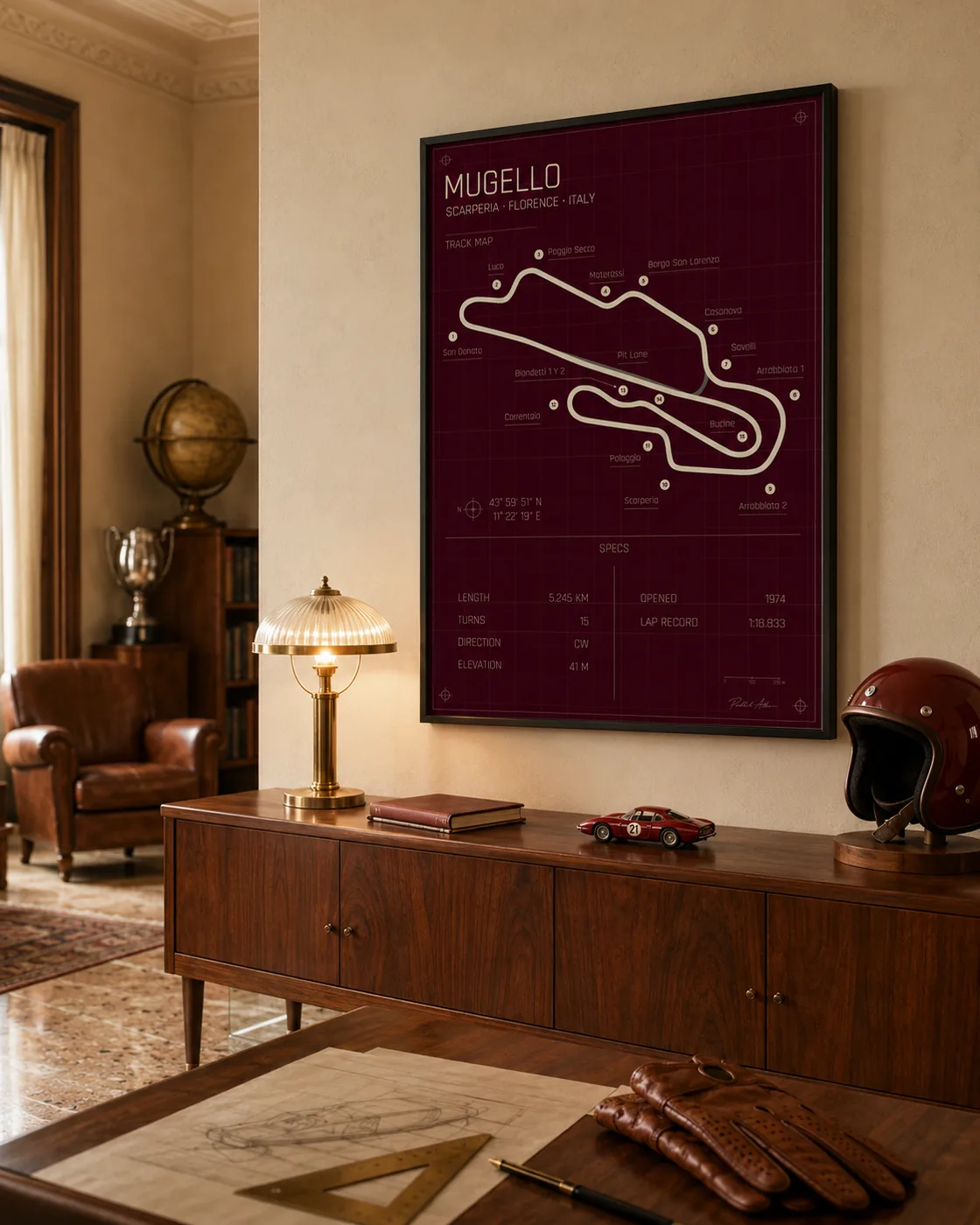 Mugello circuit poster — Rosso edition