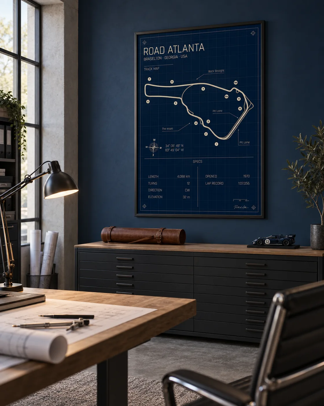 Road Atlanta circuit poster — Blueprint