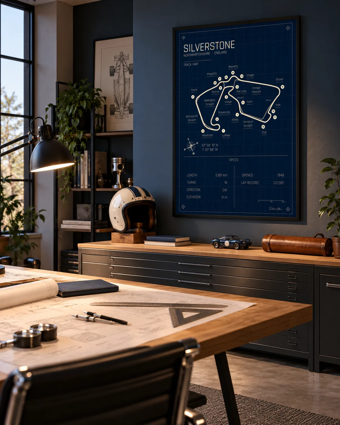Silverstone circuit poster — Blueprint