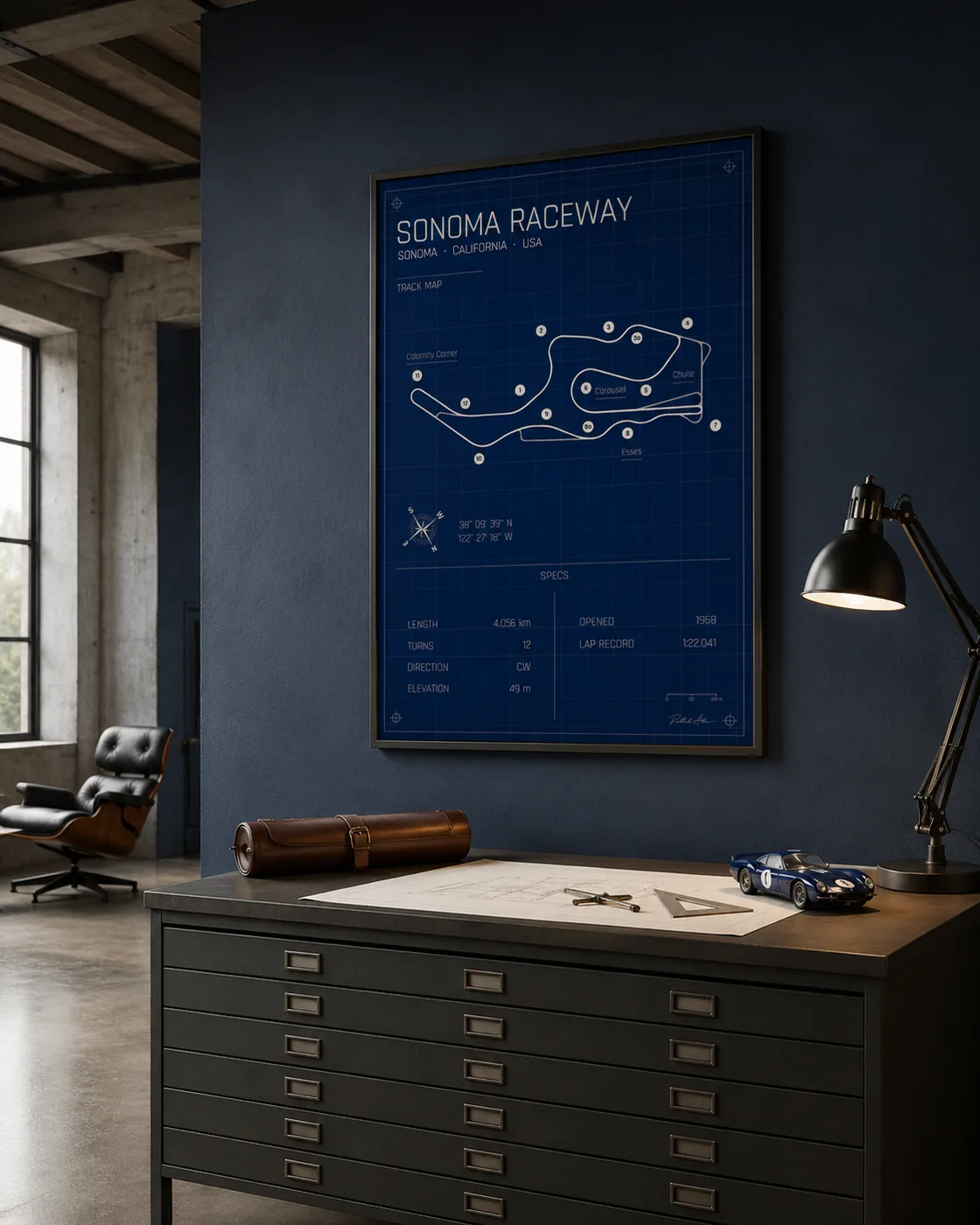 Sonoma Raceway circuit poster — Blueprint