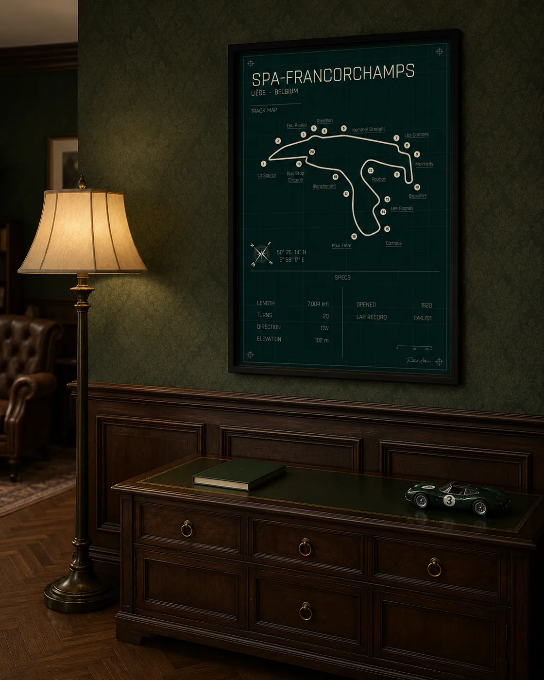 Spa-Francorchamps circuit poster — Heritage edition