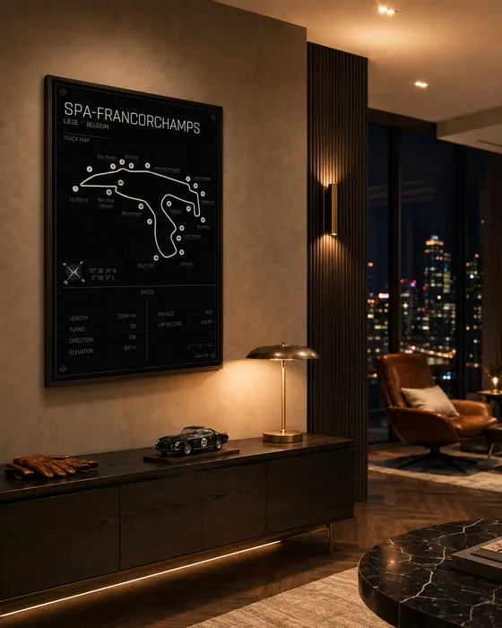 Spa-Francorchamps circuit poster — Midnight edition