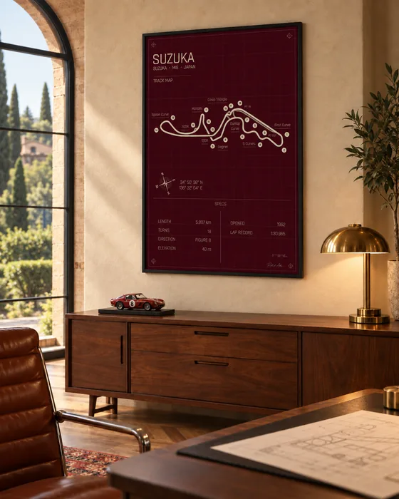 Suzuka circuit poster — Rosso edition